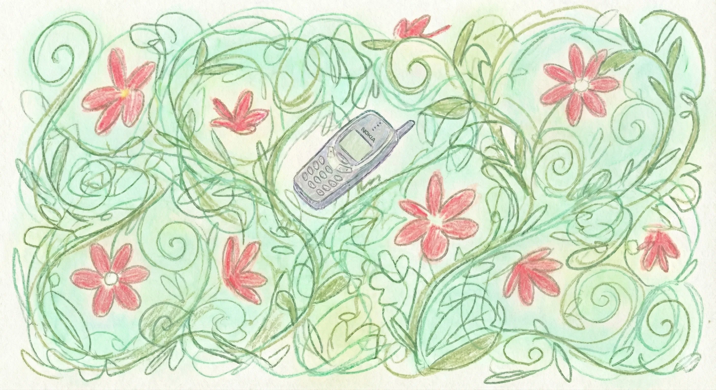 A Nokia among vines